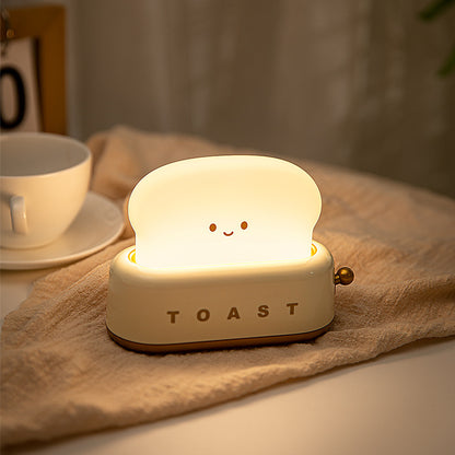 Adorable Toast-Shaped LED Night Light - Dimmable, Timer, USB-C Rechargeable, Long Battery Life(Green)