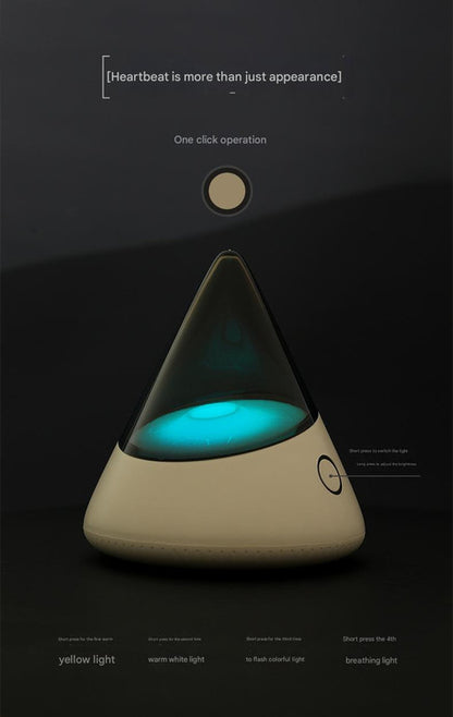 Cone Shaped Atmosphere Night Light - 4 Light Modes, Dimmable, USB-C Rechargeable(white)