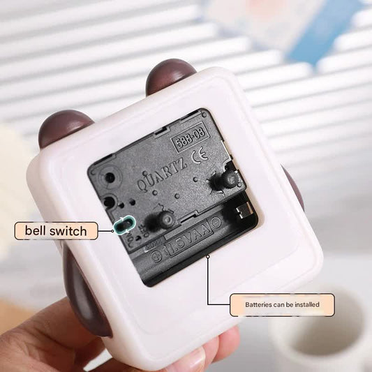 Adorable Cartoon Animal Alarm Clock - Silent Quartz Movement, Loud Alarm, Battery Operated(white)
