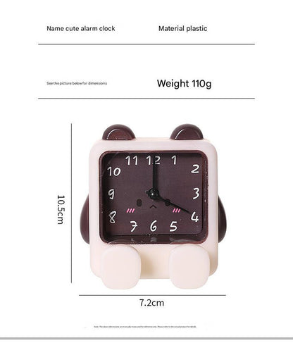 Adorable Cartoon Animal Alarm Clock - Silent Quartz Movement, Loud Alarm, Battery Operated(white)