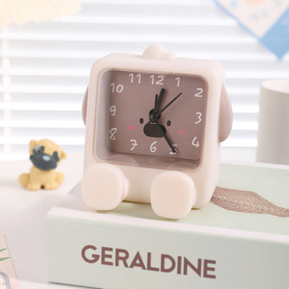 Adorable Cartoon Animal Alarm Clock - Silent Quartz Movement, Loud Alarm, Battery Operated(Beige)