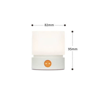 Cylindrical LED Night Light with Timer & Stepless Dimming - USB-C Rechargeable, 1200mAh Battery(Beech)