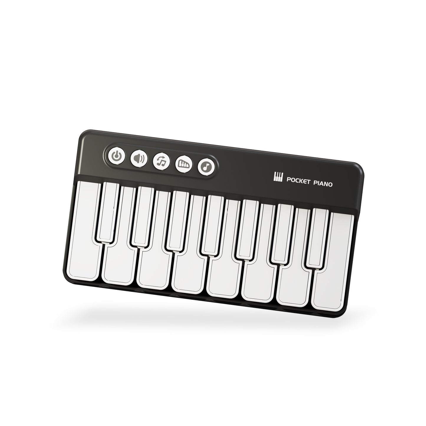 Mini Pocket Piano Electronic Keyboard - 17 Keys, Multiple Modes, LED Lights, Portable Musical Toy(black)