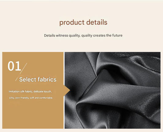 Navy blue Silky Satin Pillowcase Pair - Smooth for Hair & Skin, Elastic Fitted (46x90+16cm)