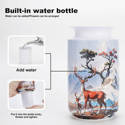 Colorful Style 1 DIY 3D Puzzle Vase - Creative Jigsaw Flower Holder with Waterproof Liner - Decorative Home Accent & Unique Gift