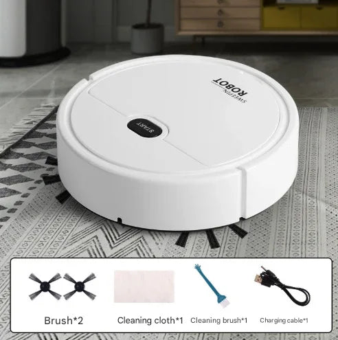 White 3-in-1 Smart Robot Vacuum Cleaner - Automatic Sweeping, Mopping & Suction for Hard Floors & Pet Hair - Mekamart Australia