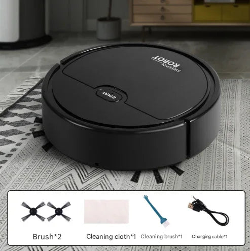Black 3-in-1 Smart Robot Vacuum Cleaner - Automatic Sweeping, Mopping & Suction for Hard Floors & Pet Hair - Mekamart Australia