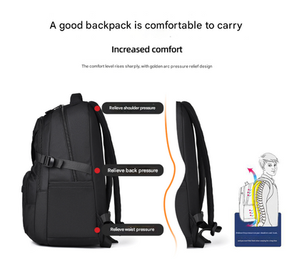 Grey Trendy Korean-Style Large-Capacity Backpack for Women - 14 Laptop Travel Bag"