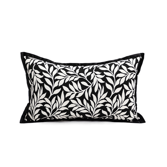 Leaves Triangle Elegant Two-Piece INS-Style Jacquard Pillow Covers - Black & White Sofa Decor