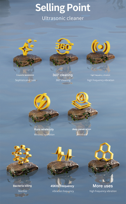 Green Portable Ultrasonic Cleaner - 45kHz Professional High-Frequency Cleaning Machine for Jewellery, Glasses, Watches, and Makeup Brushes