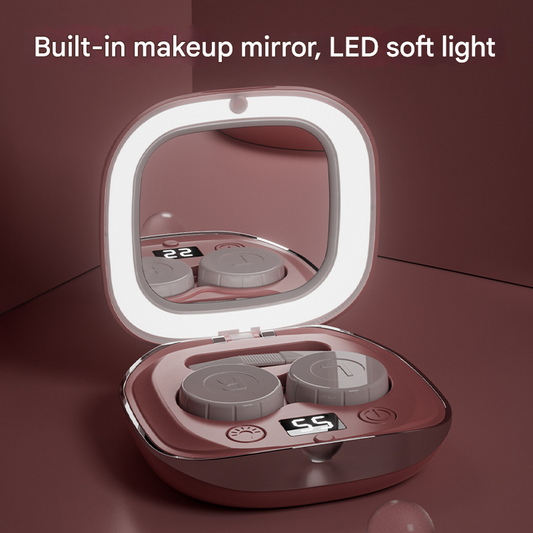 Purple Portable Ultrasonic Contact Lens Cleaner - Automatic Electric Cleaning Case with LED Makeup Mirror, USB Rechargeable for Travel & Home