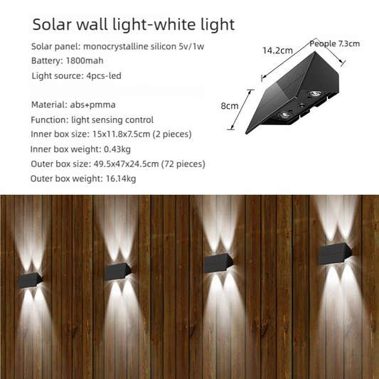 Solar Powered Up and Down Wall Light(white light)