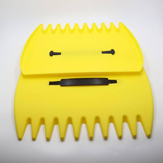 Pair of Horticultural Leaf Rake Hand Tools Set Large Plastic Claw Grabber Ideal for Collecting Yard Debris, Grass Clippings, and Scraps Yellow