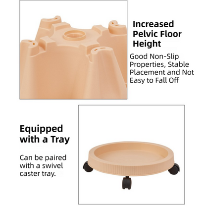 White 3-Tier Stackable Strawberry & Vegetable Planter with Mobile Wheel Tray - Space-Saving Vertical Gardening System