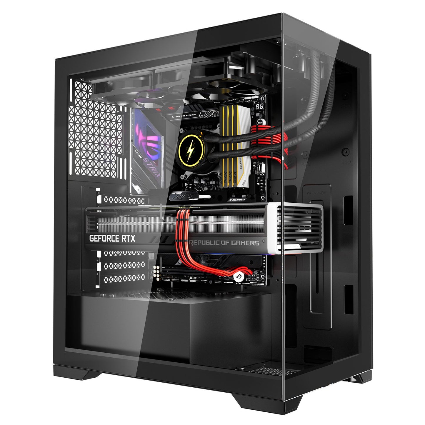 VEVOR PC Gaming Case Mid-Tower Computer Case with 2 Fans for ATX Motherboard