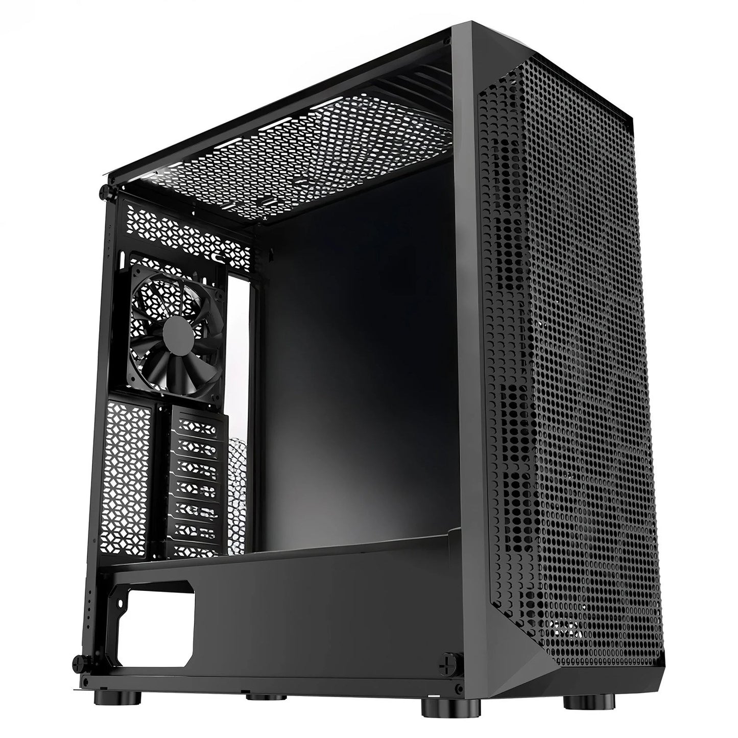 VEVOR PC Gaming Case, Mid-Tower, Computer Case with High-Airflow Tempered Glass Panel, Dust Filter, 4 x 120 mm Fans, Cable Management, for GPU up to 270 mm in Length, Compatible with ATX/M-ATX/ITX