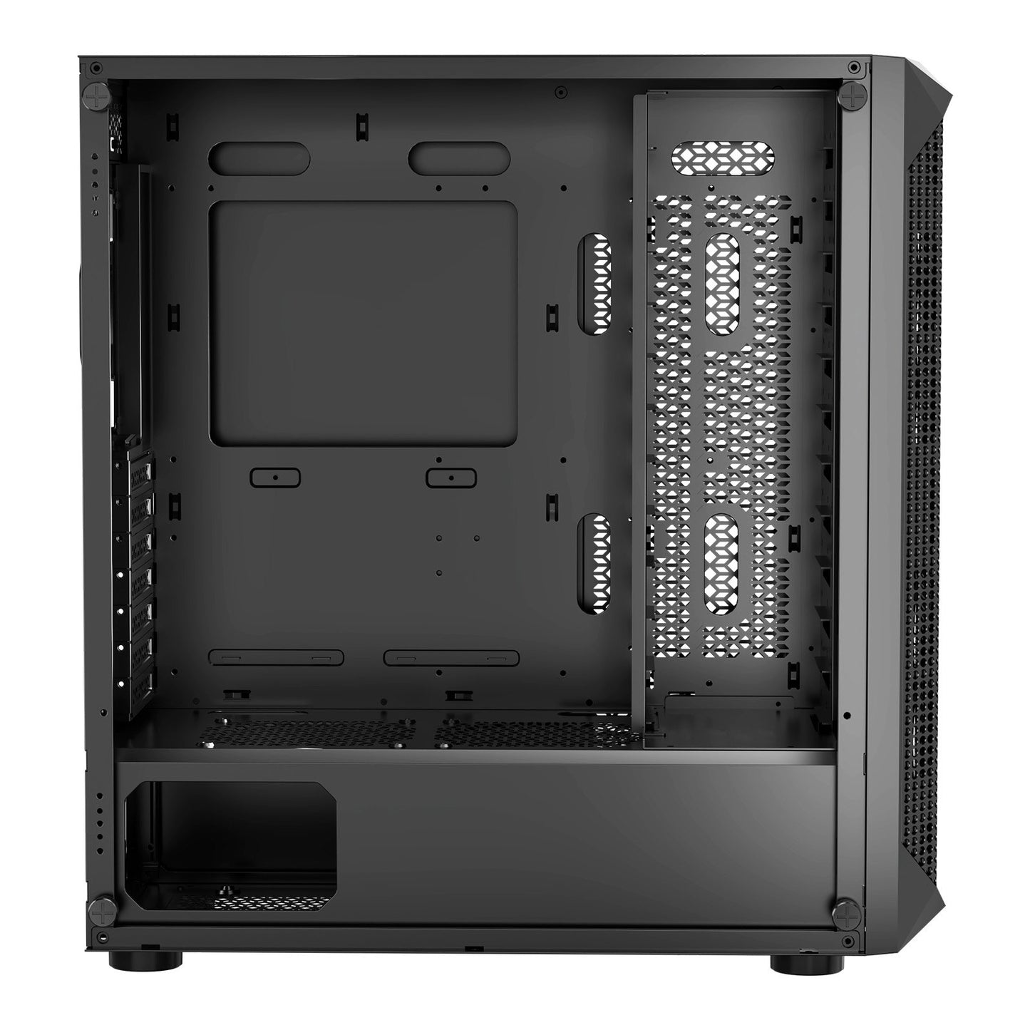 VEVOR PC Gaming Case, Mid-Tower, Computer Case with High-Airflow Tempered Glass Panel, Dust Filter, 4 x 120 mm Fans, Cable Management, for GPU up to 270 mm in Length, Compatible with ATX/M-ATX/ITX