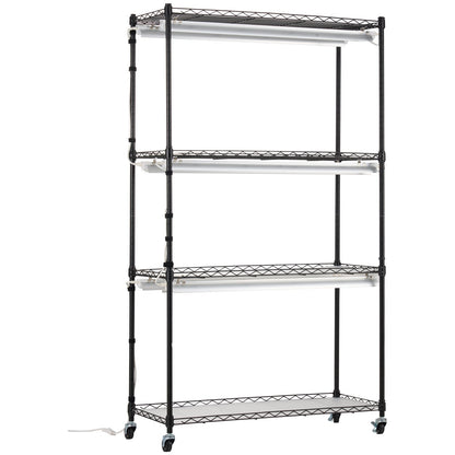 VEVOR Plant Stand with Grow Lights 4 Tiers 180W 150 cm Tall Plant Grow Shelf
