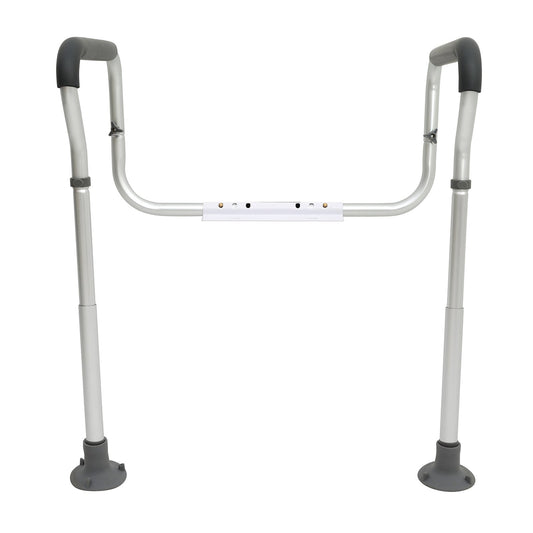 VEVOR Toilet Safety Rail, Bathroom Toilet Seat Frame, Adjustable Width & Height Fit Most Toilets, Supports 136 kg, Toilet Handles Grab Bars with Padded Armrests for Handicap, Disabled, Seniors