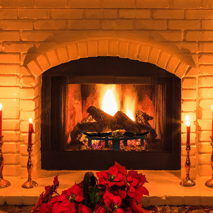 VEVOR Log Grate, 27 inch Heavy Duty Wheel Fire Grate with 6 Support Legs, Solid Powder-coated Steel Bars, Log Firewood Burning Rack Holder for Wood Stove and Outdoor Camping Fire Pit