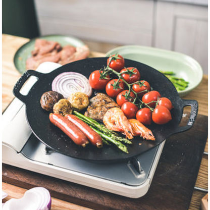 Nonstick Barbecue Grill Pan Sturdy Cast Iron Griddle - 34CM
