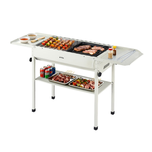 Grillz Portable BBQ Grill w/ Stainless Steel Racks & Pans for Outdoor